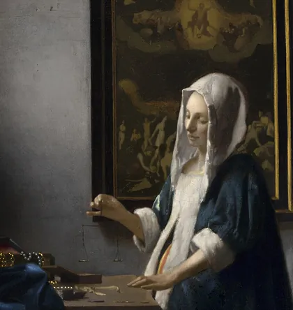 Johannes Vermeer, Femme à la balance, vers 1664.